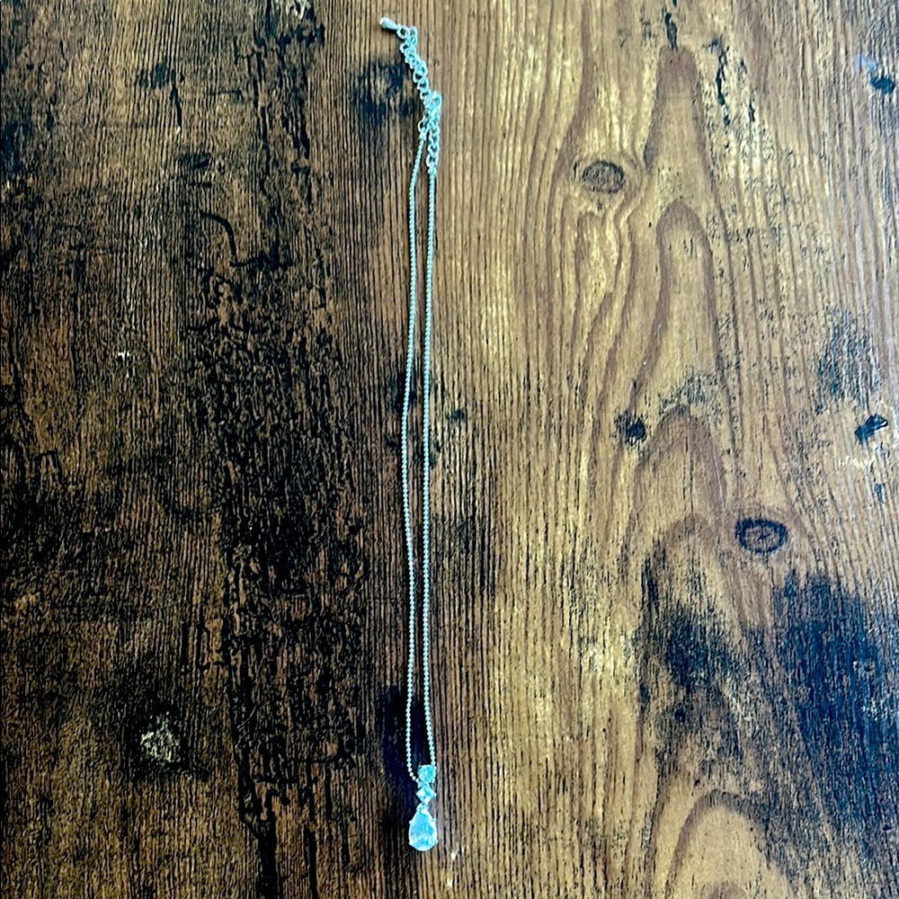 Cookie Lee pear shaped CZ necklace